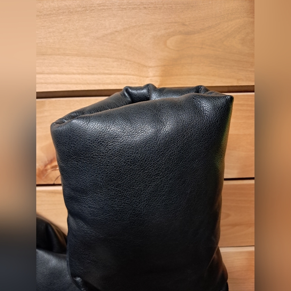 Abercrombie & Fitch Vegan Leather Mini Puffer Jacket Size M - Picture 4 of 9